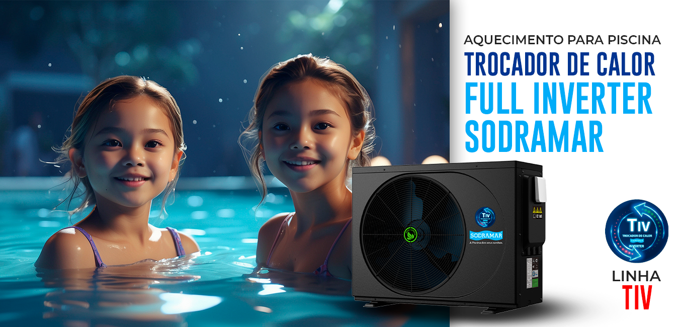 Trocador de Calor Full Inverter TIV Sodramar para aquecimento de piscina